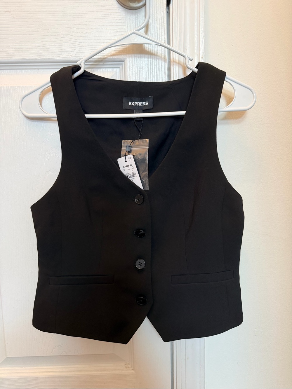 Express Black Women's Sleek Buttoned Vest